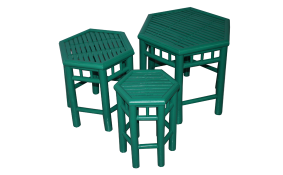 TT-160505/3- Bamboo stool, green color, set 3.