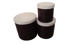 TT-160322/3 - Palm leaf box, brown color, set 3.