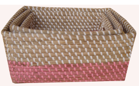 TT-160605/3- Square seagrass basket, set 2.