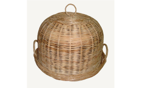 TT-160701 Rattan basket with round tray cover, natural color.