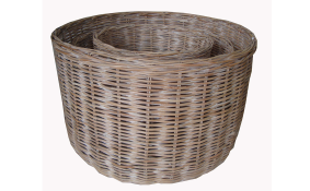 TT- 160703/2 - Round rattan basket with handles, Set 2.