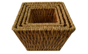 TT-142010/3 Twisted water hyacinth basket, natural color, set of 3