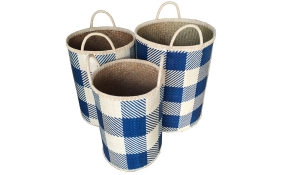 TT-160327/3 Palm leaf laundry basket, pattern color as it is, set of 3.