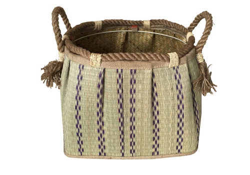 TT-160713 Seagrass laundry basket, pattern color as it is.