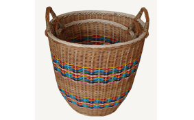 TT-160727/2 Round rattan basket with handles, set 2