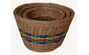 TT-160729/3  Rattan basket, natural color, set 3