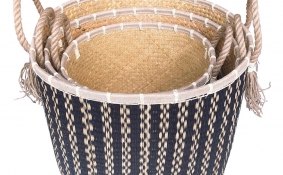 TT-190195/3 Seagrass basket, set of 3.