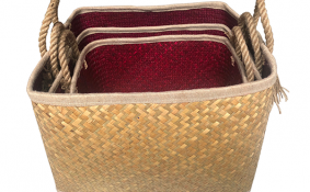 TT-190191/3 Palm leaf basket, set 3