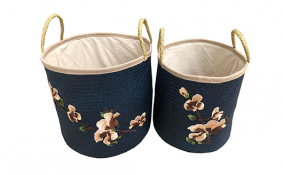 TT-190193/2 Palm leaf basket, color as it is, set 2.