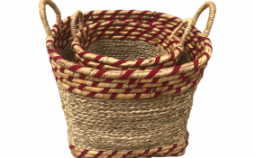 TT-190179/2 Seagrass + fibric basket, set 2