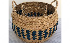 TT-190138/2 Round water hyacinth basket, set 2