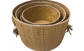 TT-190186/3 Seagrass basket, natural color, set 3.